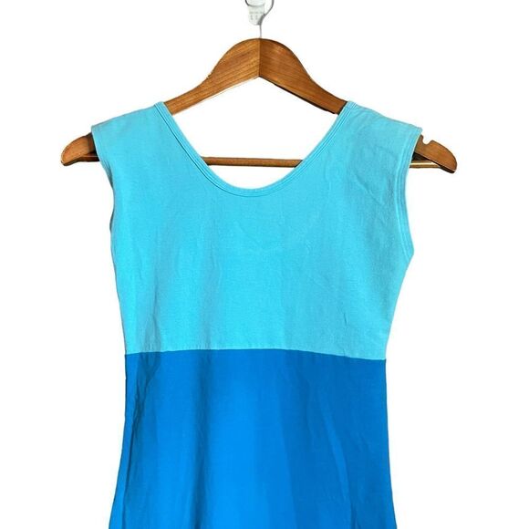 American Apparel‎ blue colour block dress. Size small - Picture 2 of 8